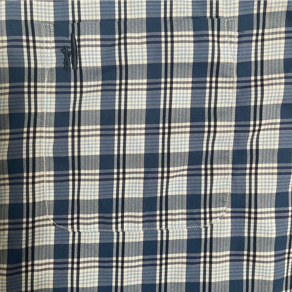 Johnnie-O Navy and White Plaid Shirt - Picture 9 of 14